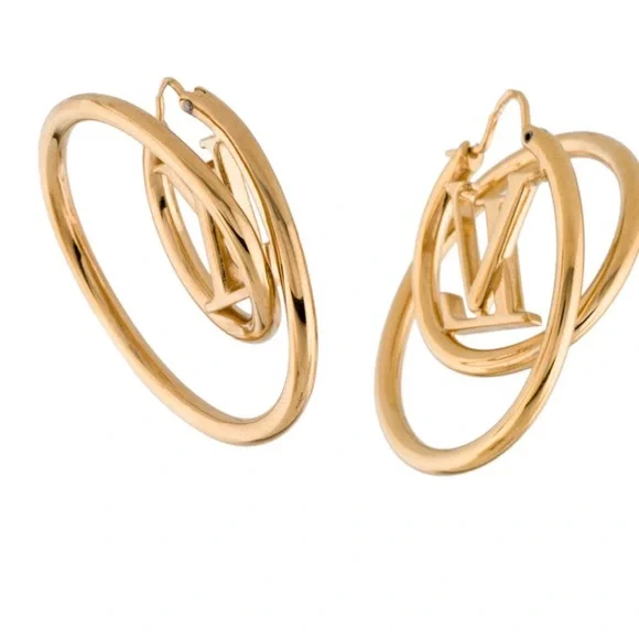 Authentic Louis Vuitton Spiral Hoop Earrings - Picture 2 of 15